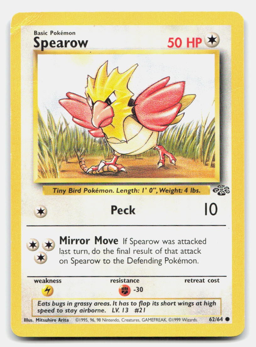 Spearow 62/64 Common Jungle Pokemon Unlimited DMG