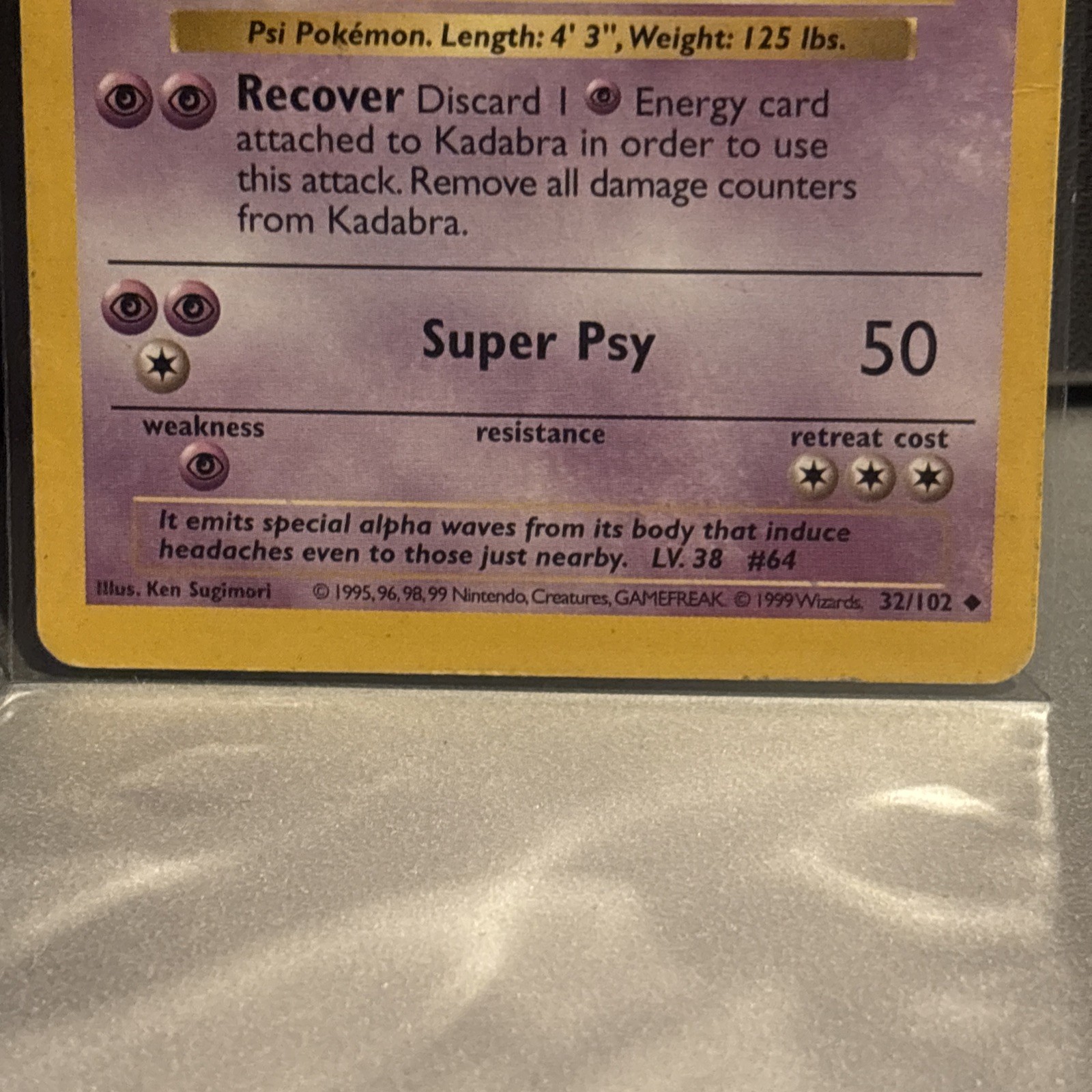 Kadabra 032/102 Base Set (Shadowless) Regular Pokémon
