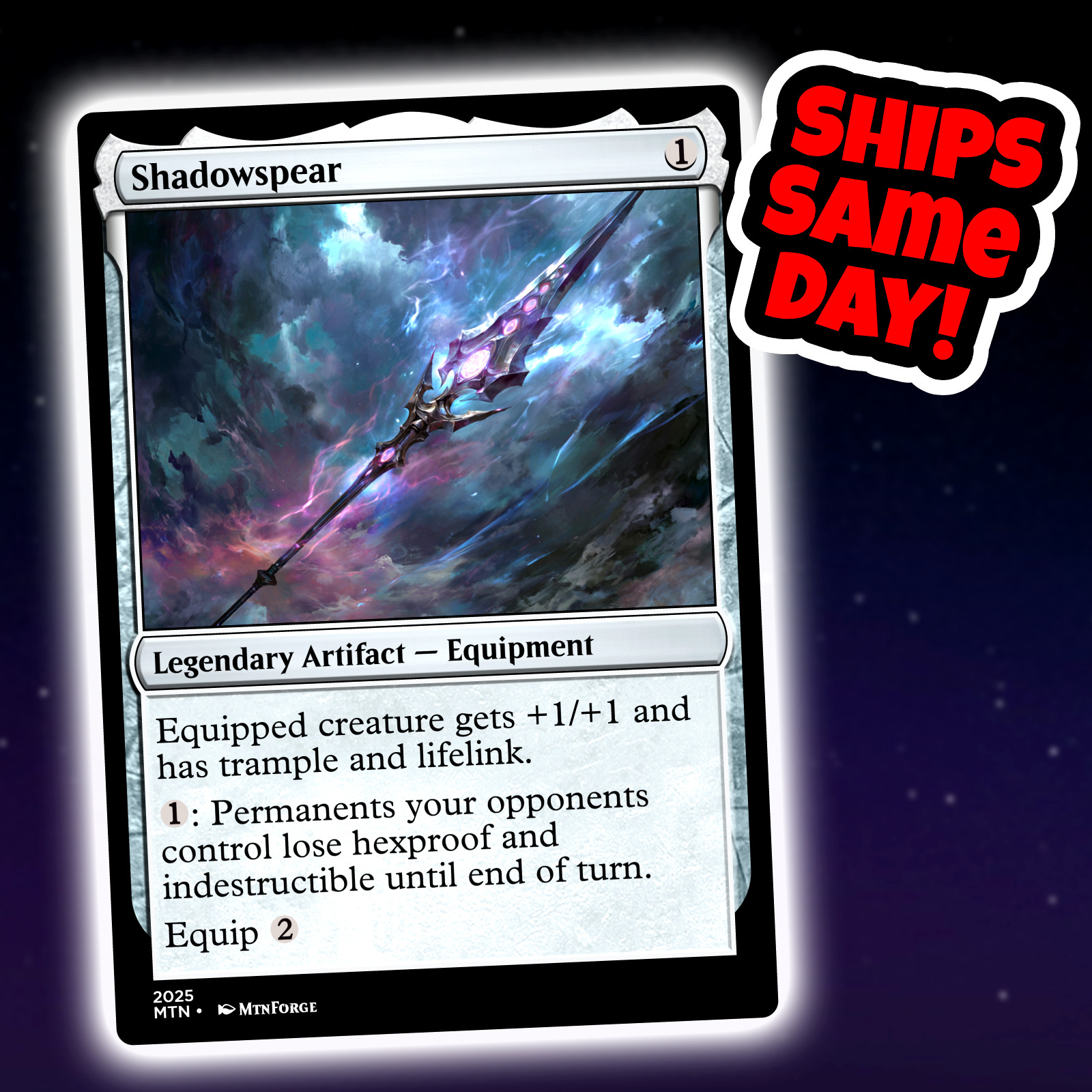 Shadowspear – Custom Art Magic: The Gathering Playtest Card – Commander EDH