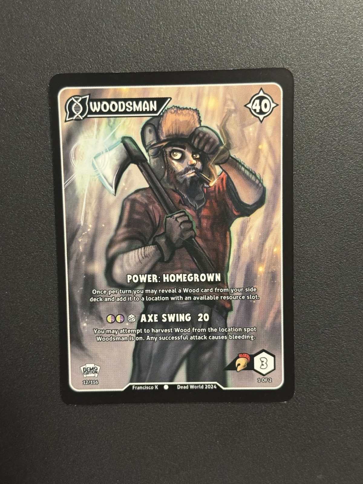Dead World TCG Woodsman 12/116 DEMO EDITION Non Holo Card 2024