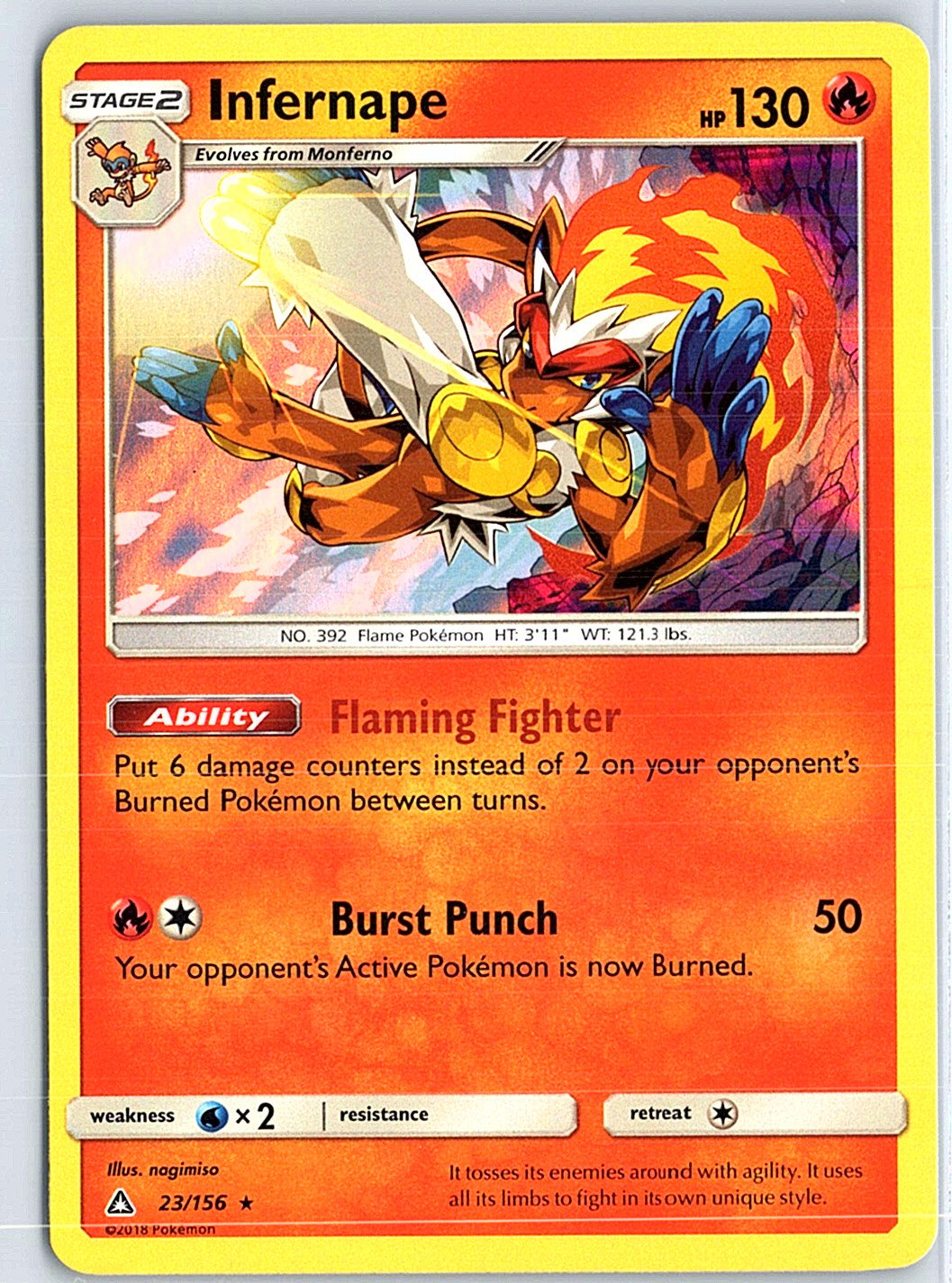Infernape Holo Holo Rare SM – Ultra Prism 23/156 NM
