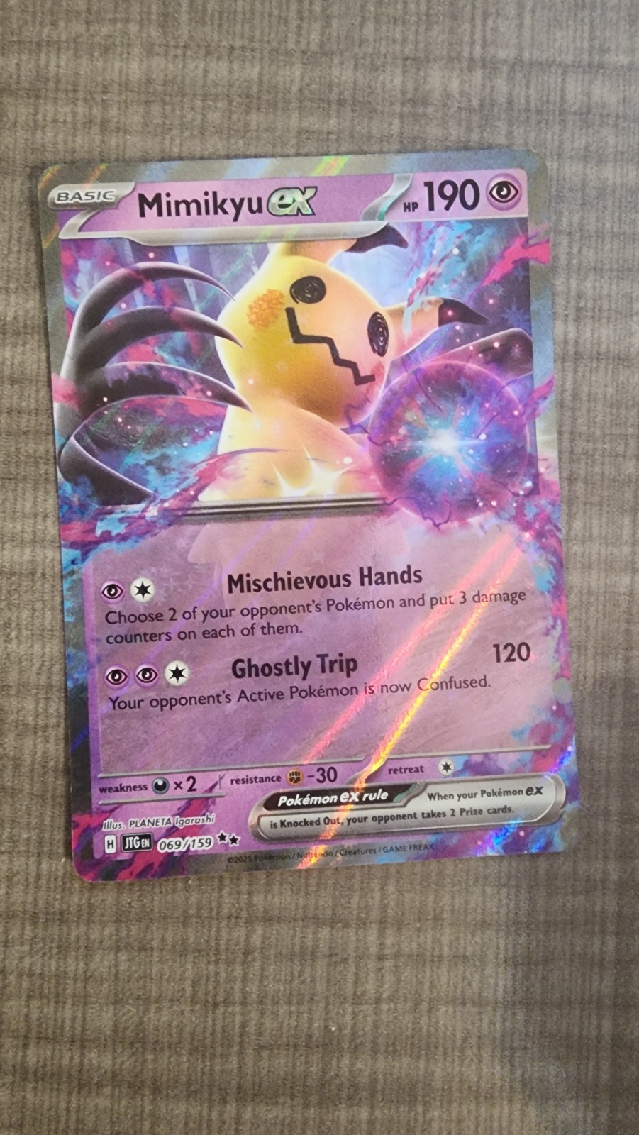 Mimikyu ex Double Rare SV09: Journey Together 069/159 NM Holo