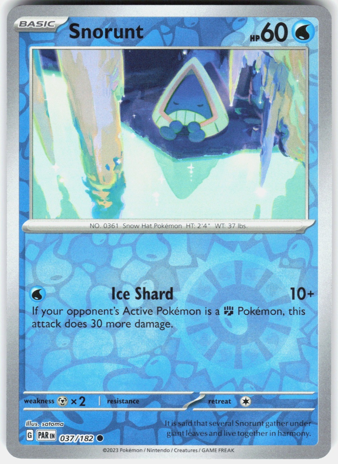 Snorunt – Reverse Holo SV04: Paradox Rift 037/182 NM Midori Harada