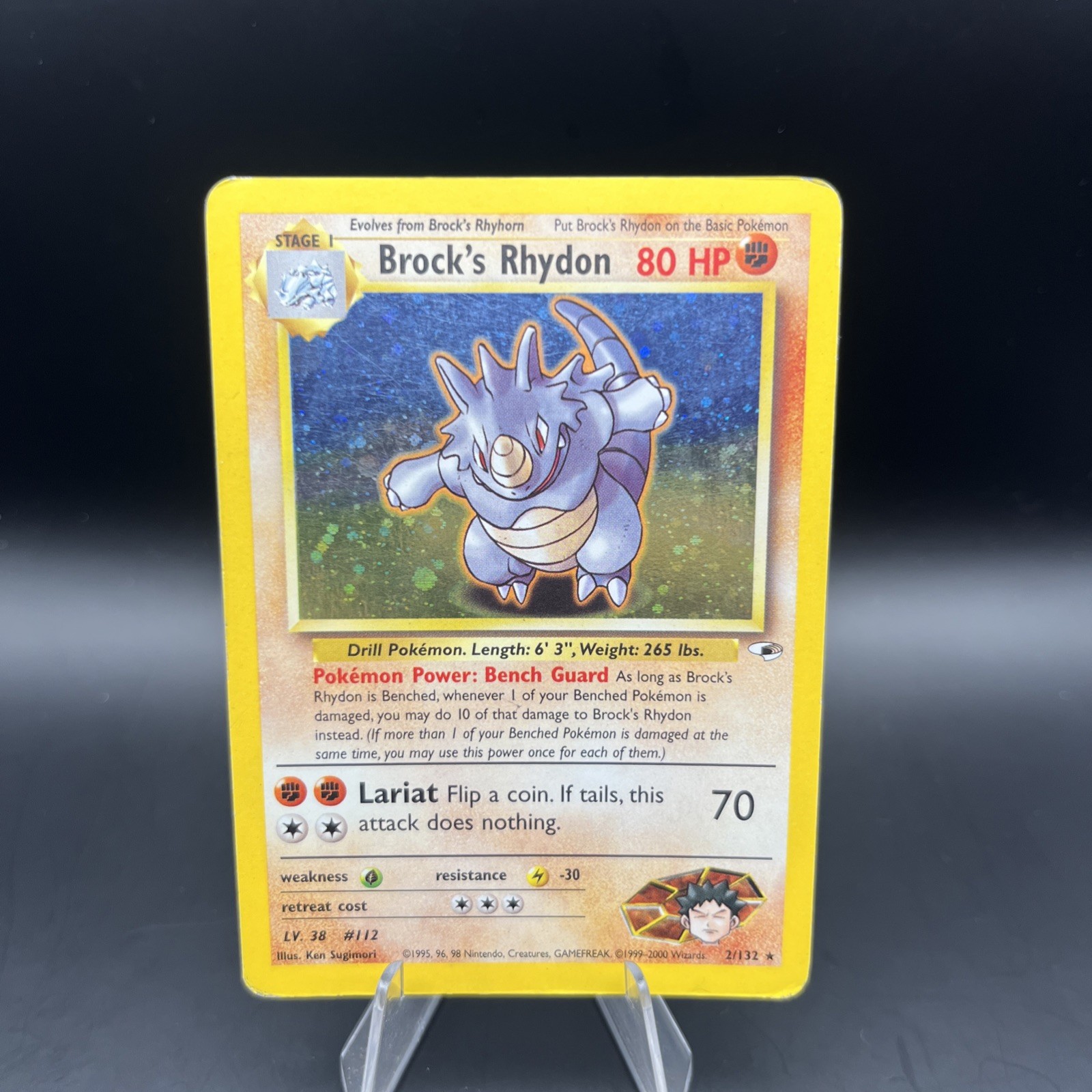 Pokémon Brock’s Rhydon Gym Heroes 2/132 Holo Unlimited MP-HP
