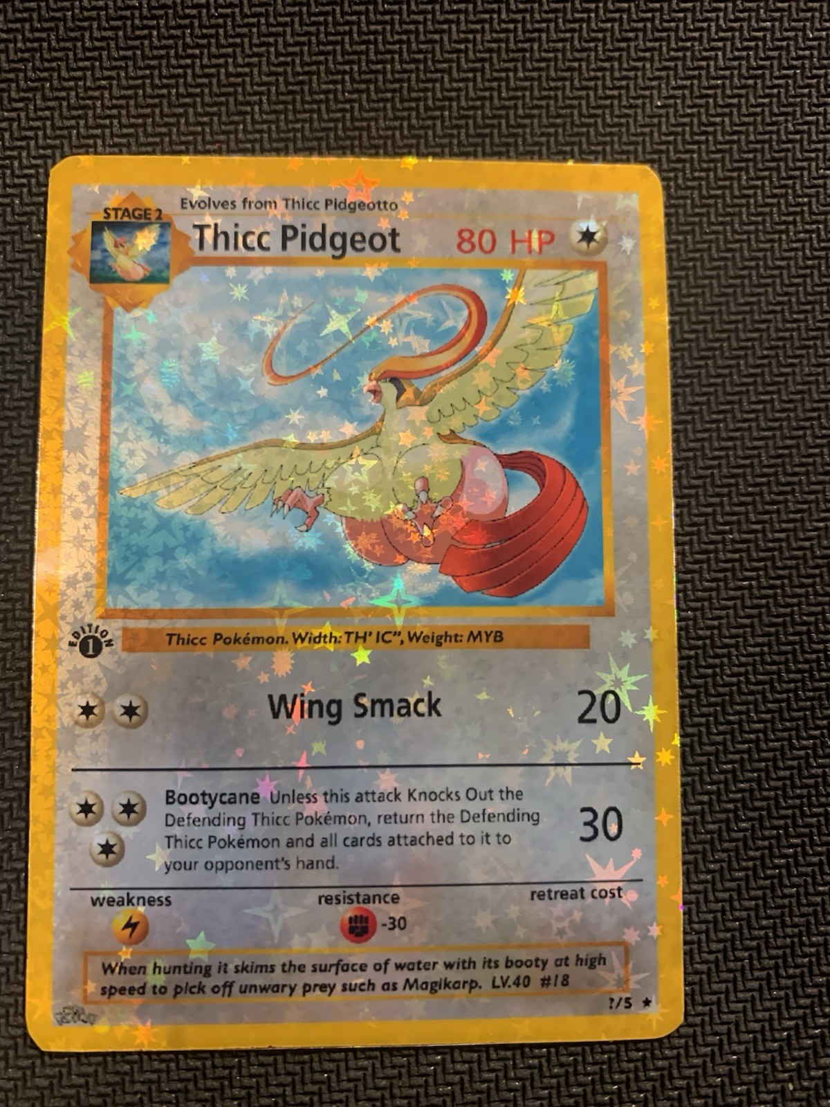 Thicc Pidgeot (Alternative Custom Art ) Holografic Card