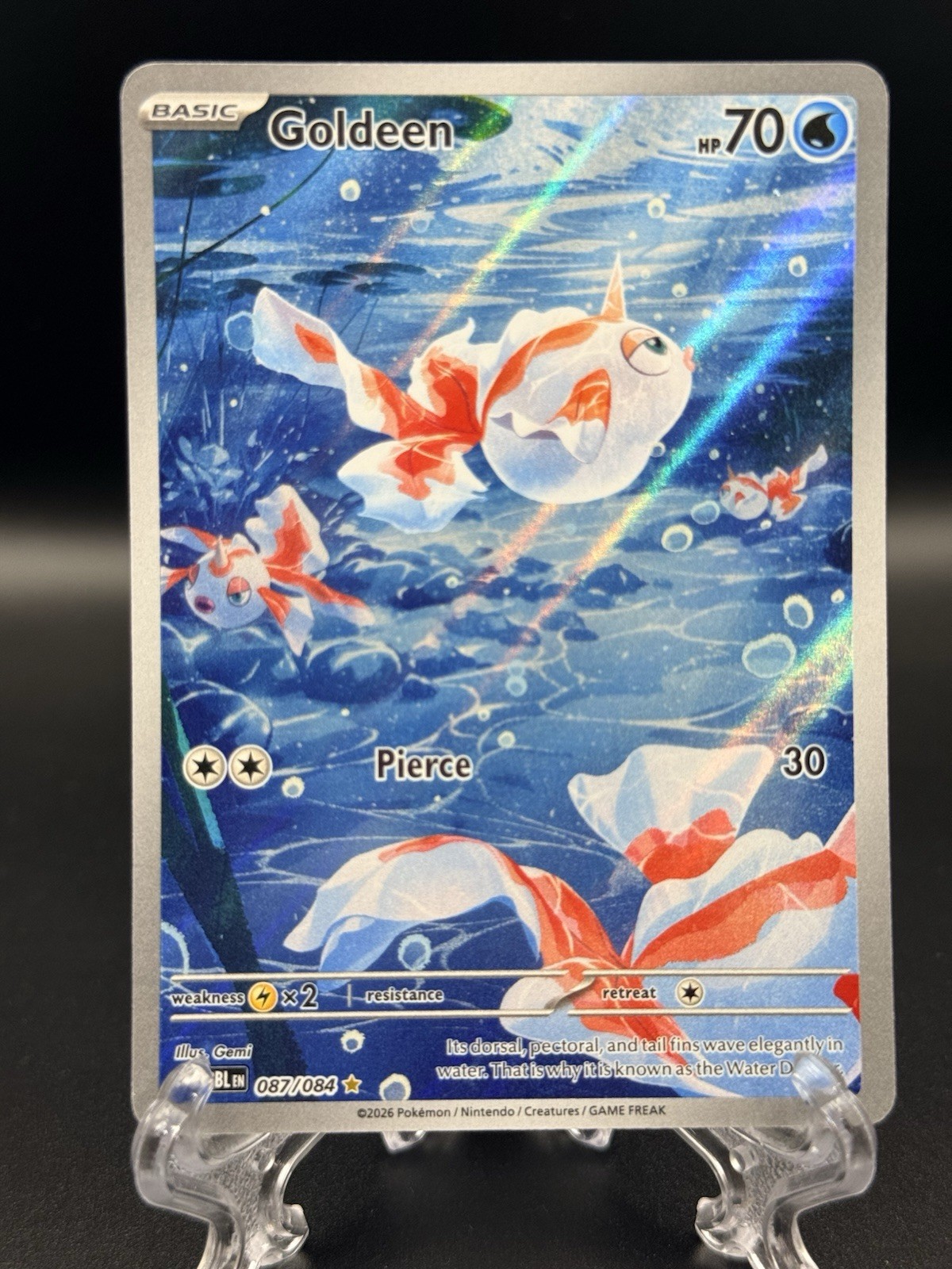 Goldeen Holo Illustration Rare ME05: Pitch Black 087/084 NM