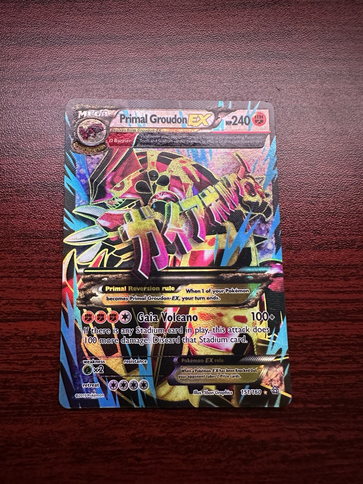 Pokemon TCG Primal Groudon EX XY Primal Clash Full Art Holo UR EN 2015 151/160