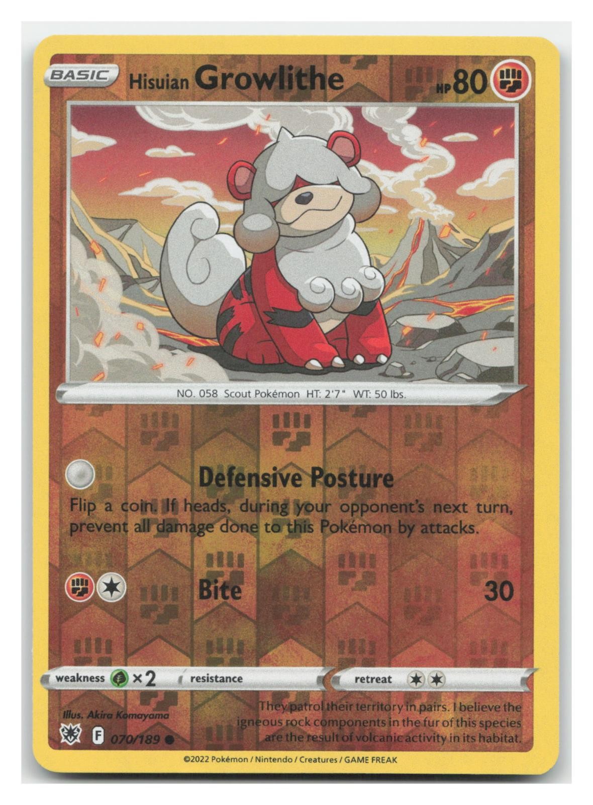 Hisuian Growlithe 070 Astral Radiance Pokemon Reverse Holo 🔥B2G1 Coupon🔥 NM