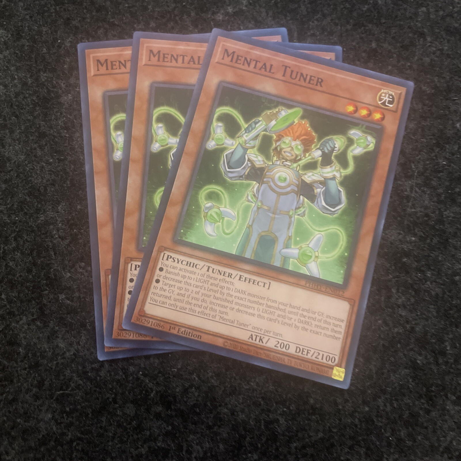 Yugioh! PHHY-EN012 3x Mental Tuner COMMON 1ST ED Yu-gi-oh! Nm