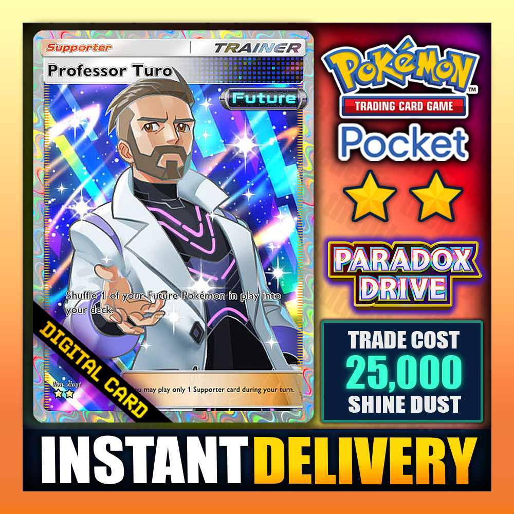 Pokemon TCG Pocket – Professor Turo – Full Art ⭐⭐ Paradox Drive – English ✅
