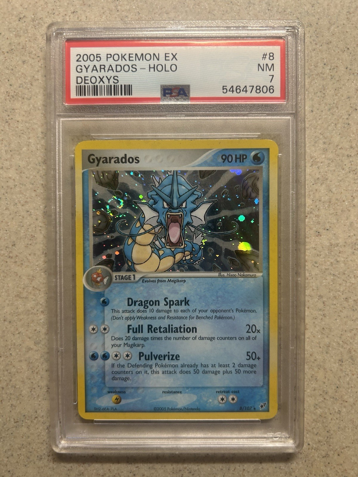 Gyarados PSA 7 Deoxys Holo (SWIRL)