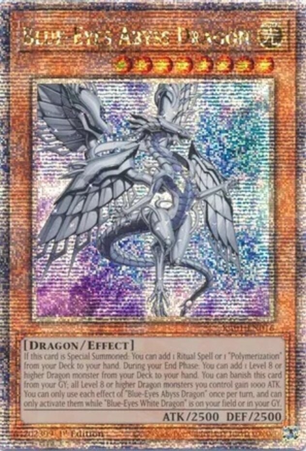 Yugioh! Blue-Eyes Abyss Dragon – RA01-EN016 – Quarter Century Secret Rare – 1st