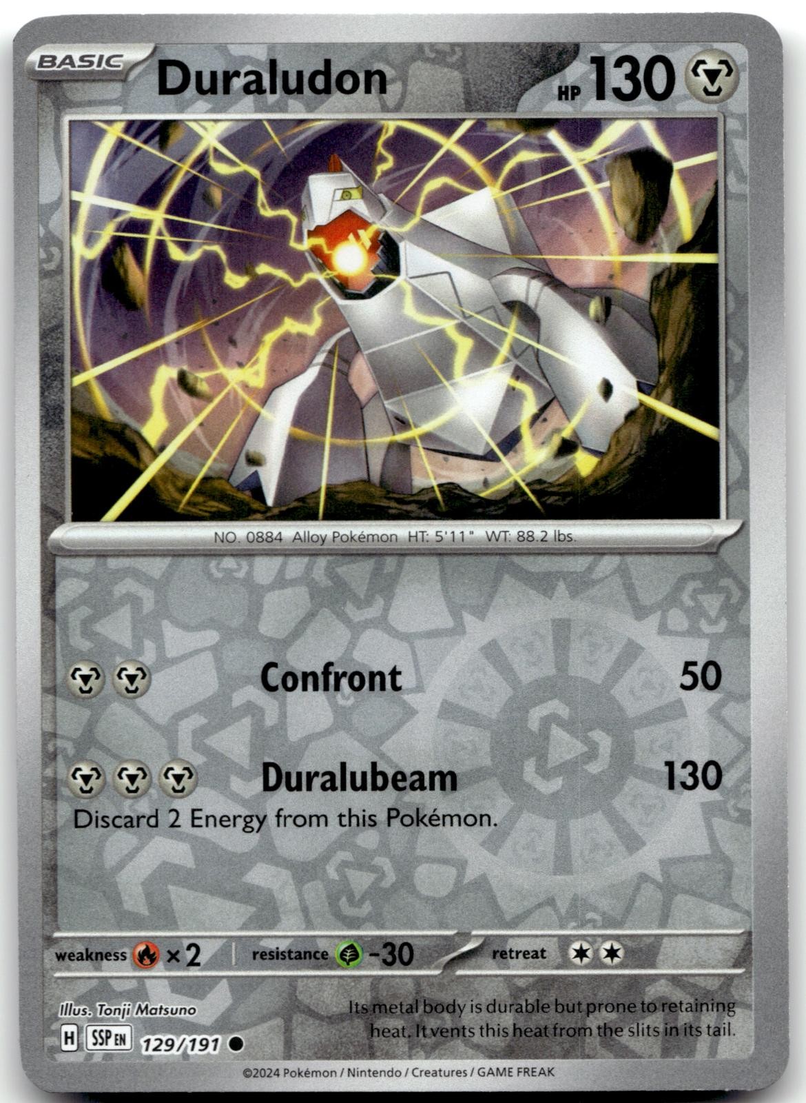 Duraludon 129/191 Common Surging Sparks Pokemon Tonji Matsuno Reverse Holo NM