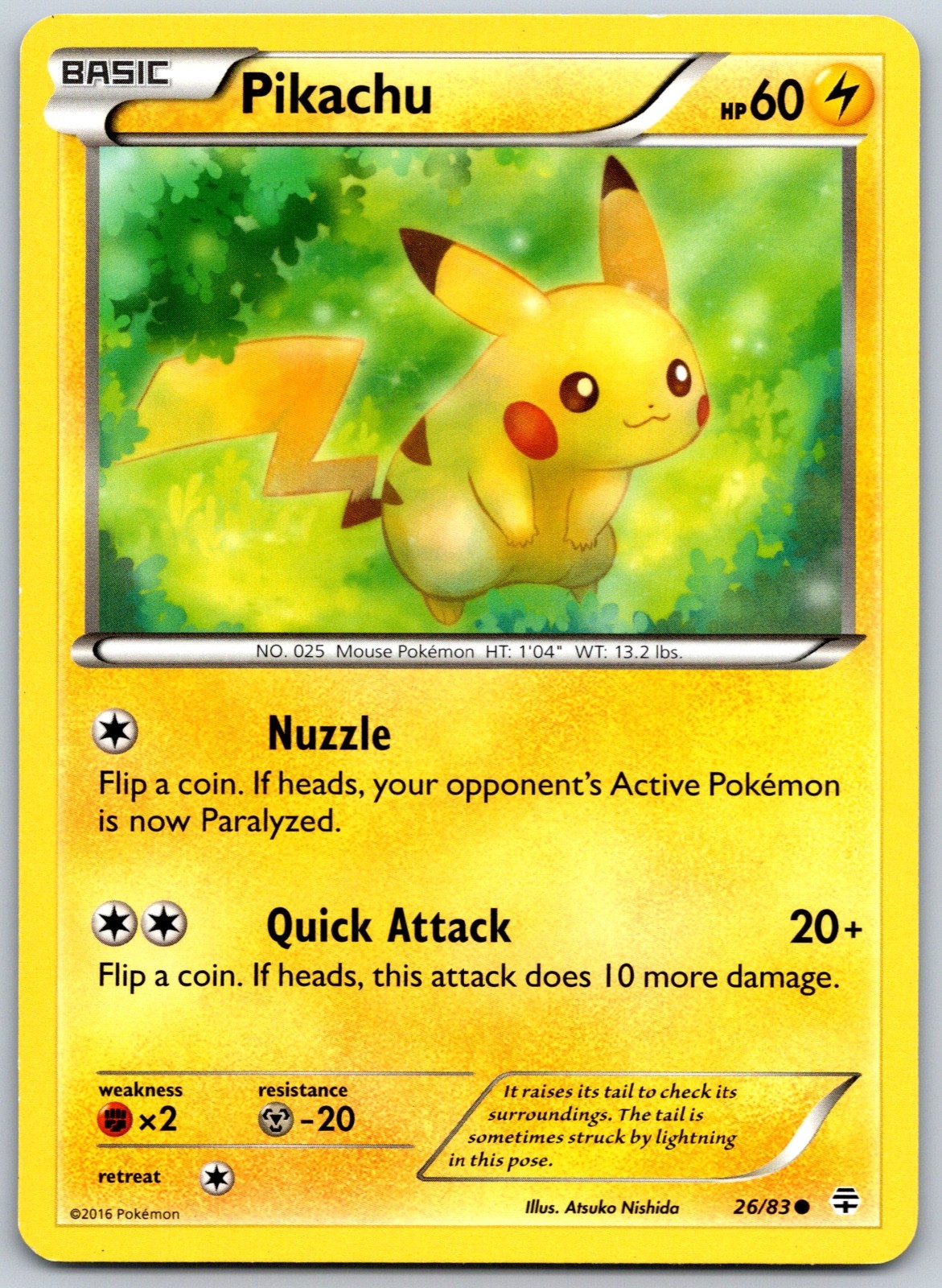 Pikachu Common Atsuko Nishida Generations 26/83 NM