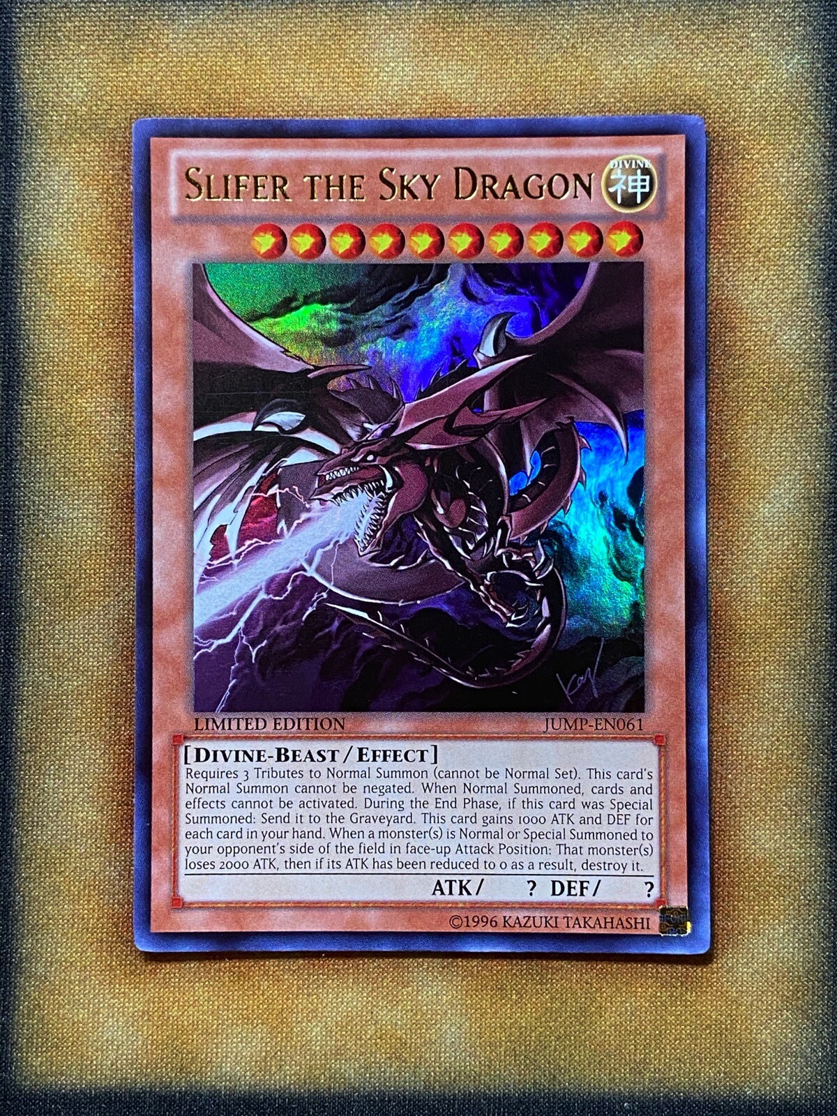 Yugioh Slifer The Sky Dragon JUMP-EN061 Ultra Rare Limited Edition Promo NM