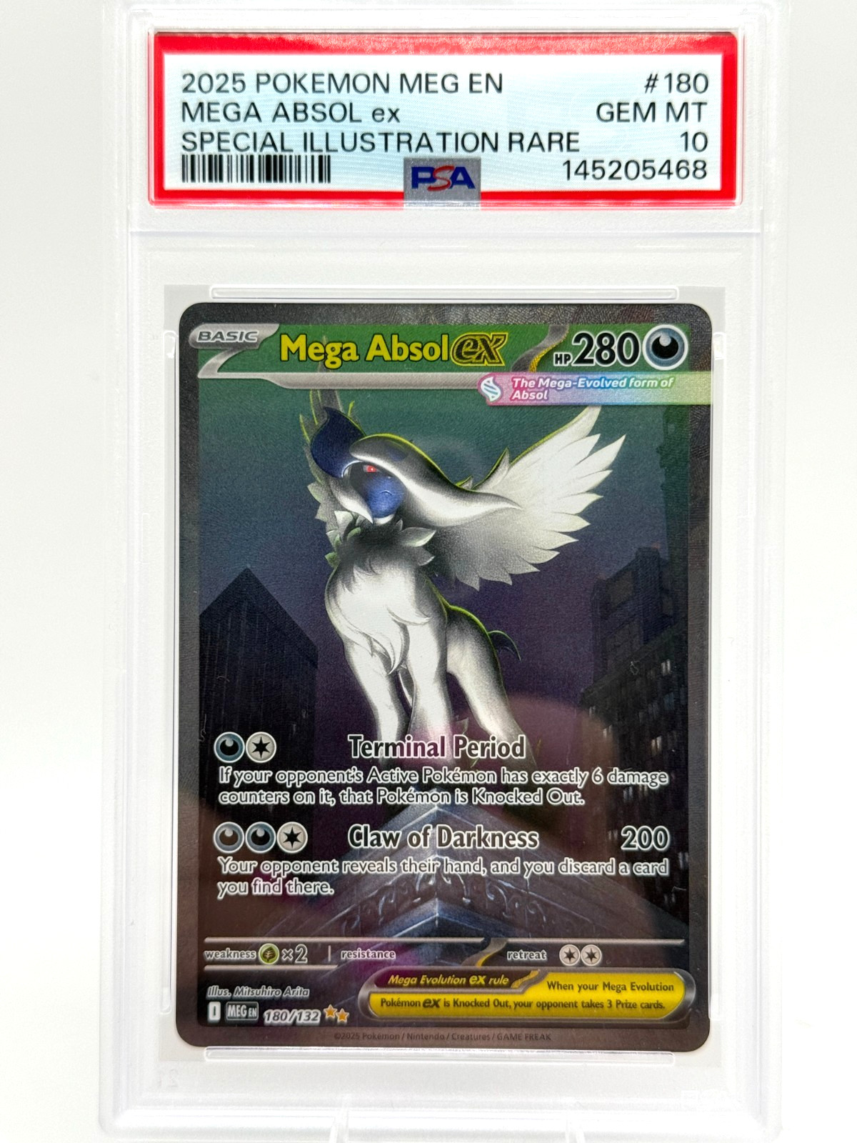 Mega Absol ex PSA 10 Gem Mint Special Illustration Rare Mega Evolution 180/132