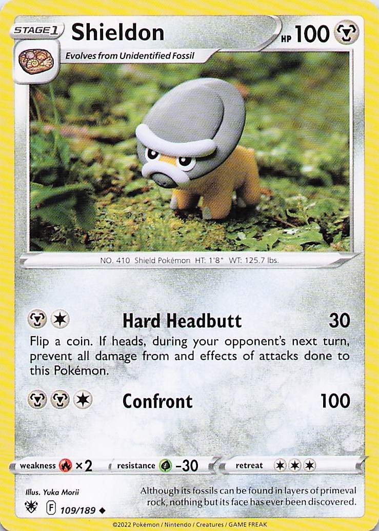 Shieldon – (Artist Yuka Morii) 109/189 Uncommon 2022 Astral Radiance Pokemon NM