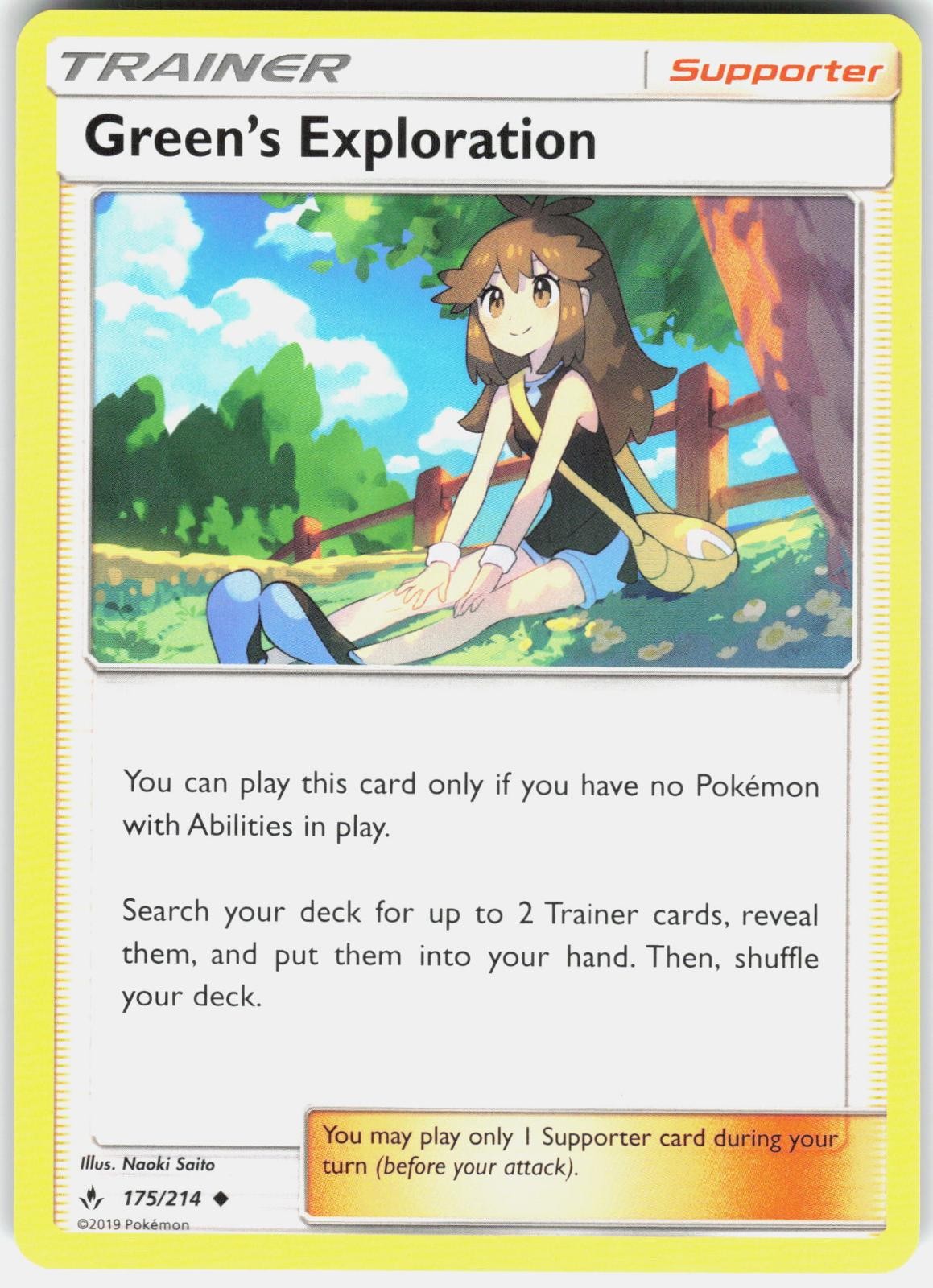 Green’s Exploration 175/214 Uncommon Unbroken Bonds Pokemon Lightly Played