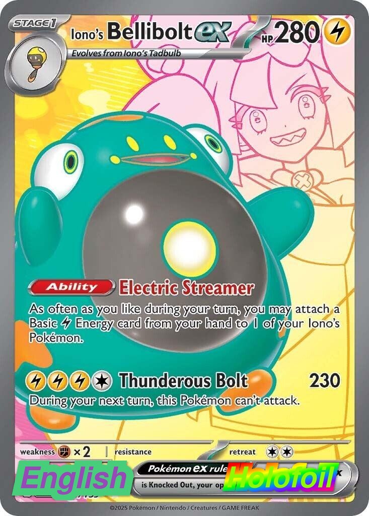 Pokemon- Iono’s Bellibolt ex [JTG – 172/159] Journey Together NM Ultra Rare H…