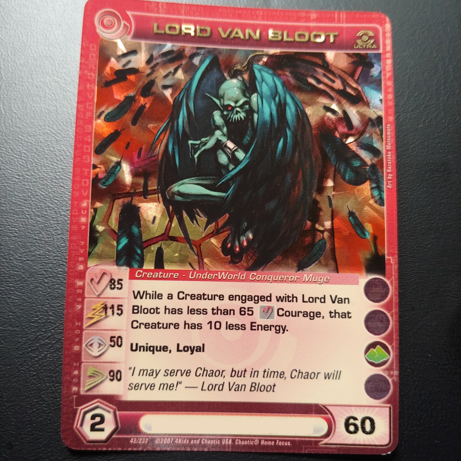Lord Van Bloot (Select Your Stats!) Ultra Rare Foil Dawn of Perim Chaotic TCG