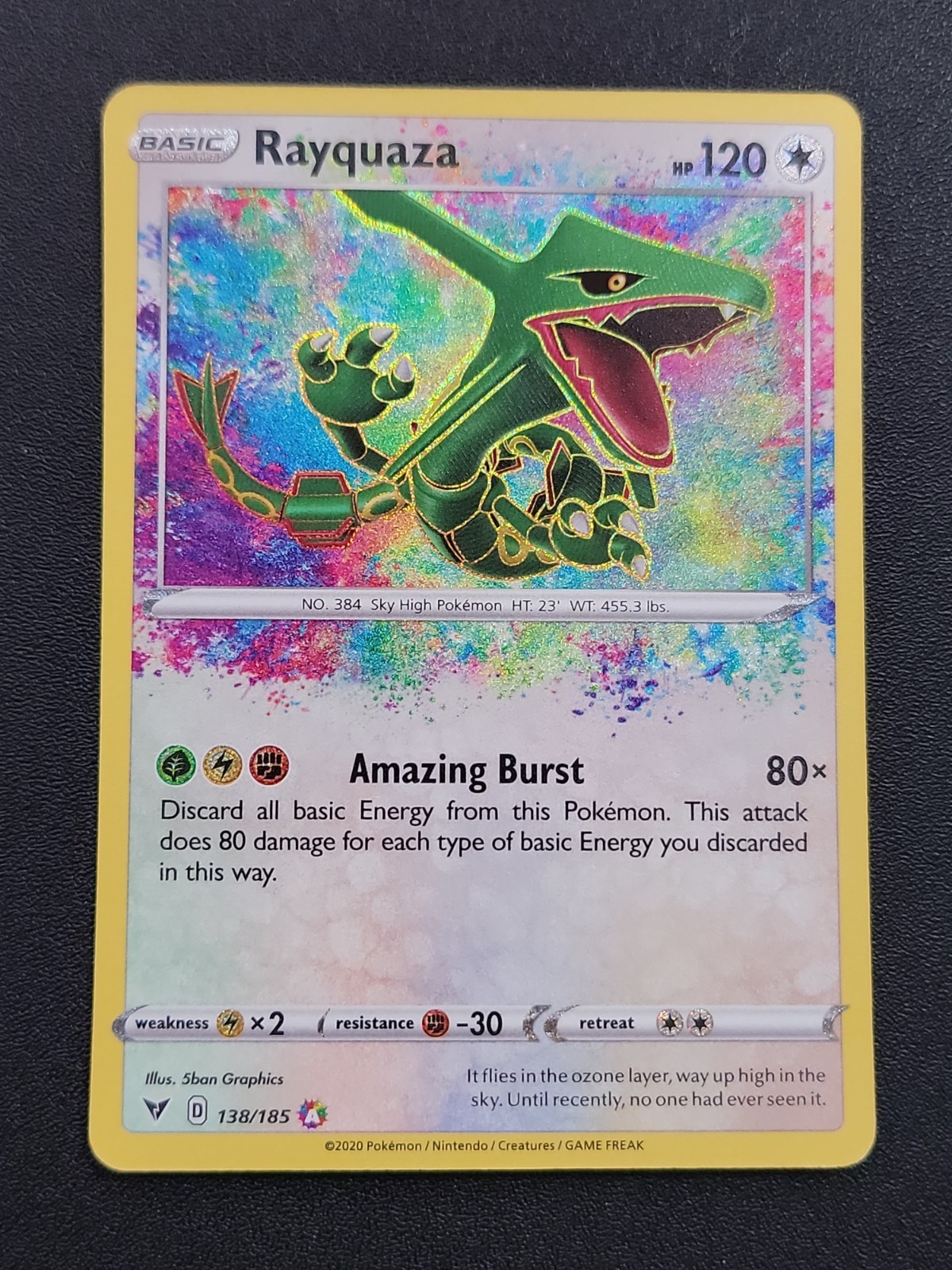 Pokemon Rayquaza 138/185 Amazing Rare Vivid Voltage Holo English Card NM