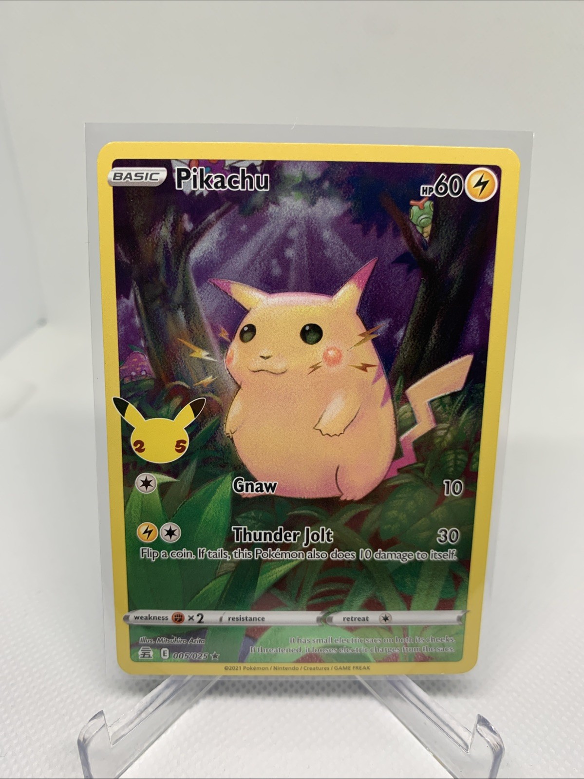Pokemon Card Pikachu 005/025 Celebrations FULL ART HOLO RARE – NM