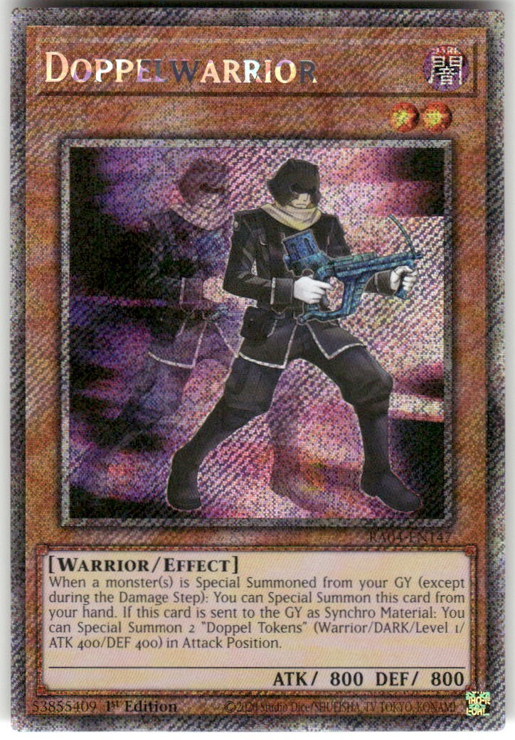 Doppelwarrior Platinum Secret Rare RA04-EN147 QC Stampede Yu-Gi-Oh 1st Ed