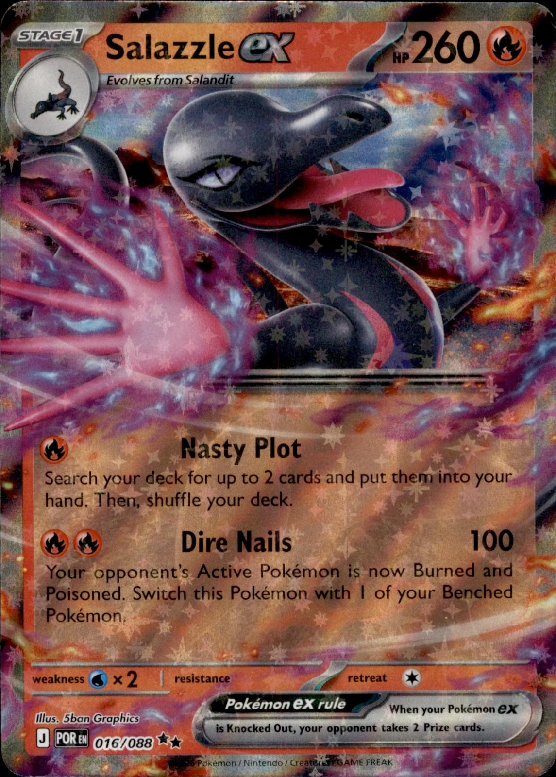 POKEMON SALAZZLE EX 016/088 PERFECT ORDER DOUBLE RARE NM