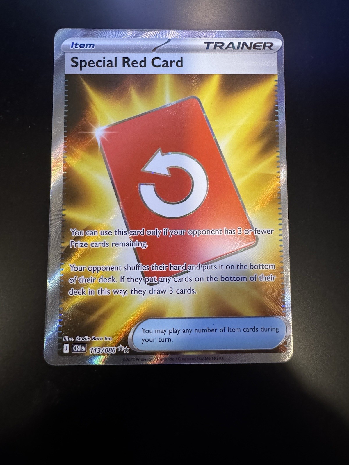 Special Red Card 113/086 Ultra Rare Chaos Rising Pokemon Holo Near Mint