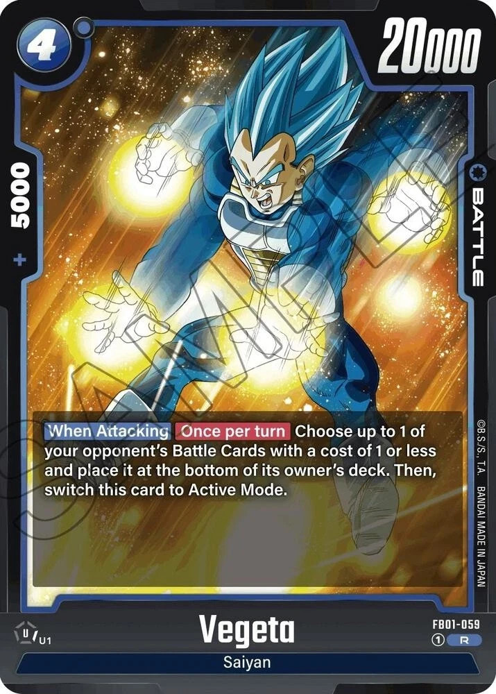 Vegeta FB01-059 English Rare Awakened Pulse Dragon Ball Super Fusion World NM
