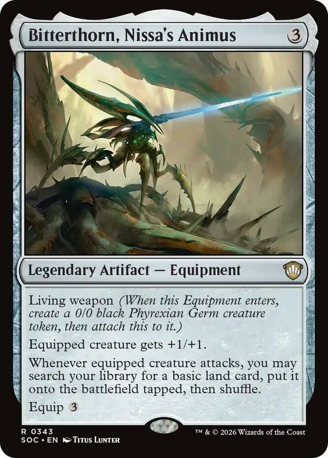 x1 Bitterthorn, Nissa’s Animus R MTG Commander: Secrets of Strixhaven M/NM, Engl