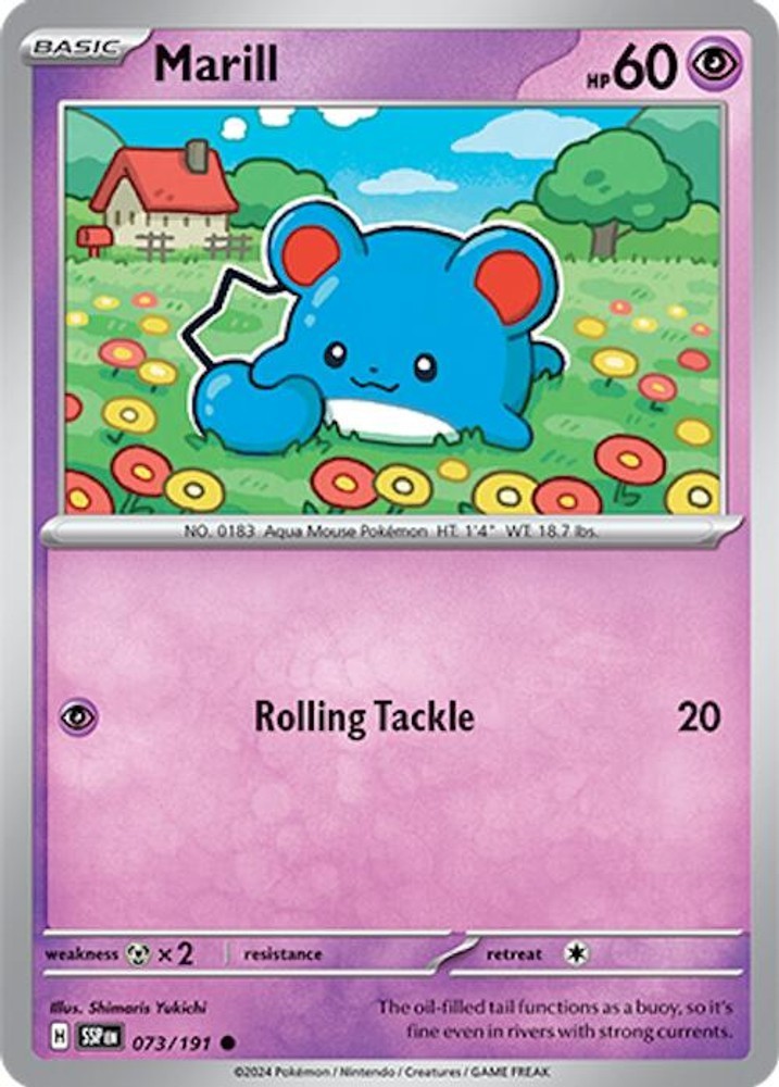 Marill SSP 073/191 Pokémon SV08: Surging Sparks Common EN NM