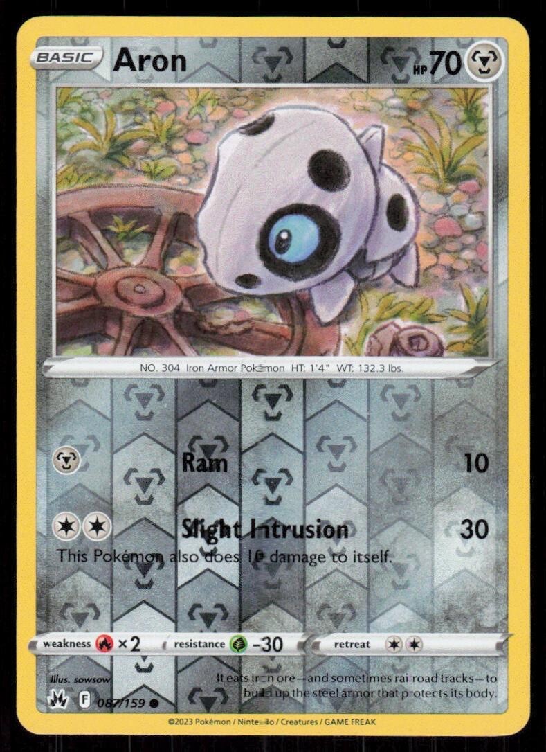 Pokemon -Aron – 087/159 – Reverse Holo – Crown Zenith – NM/M
