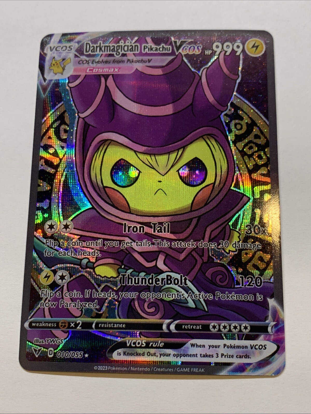 Pikachu Cosplay Dark Magician Yugioh DMG Pokémon Custom ACG Card Holo Foil Anime