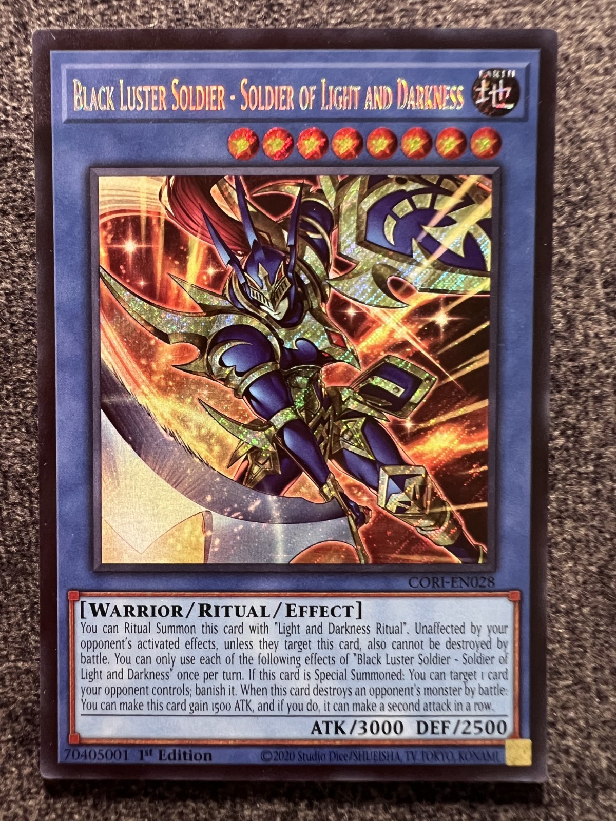 Yugioh Black Luster Soldier-Soldier of Light and Darkness CORI-EN028 Secret Rare