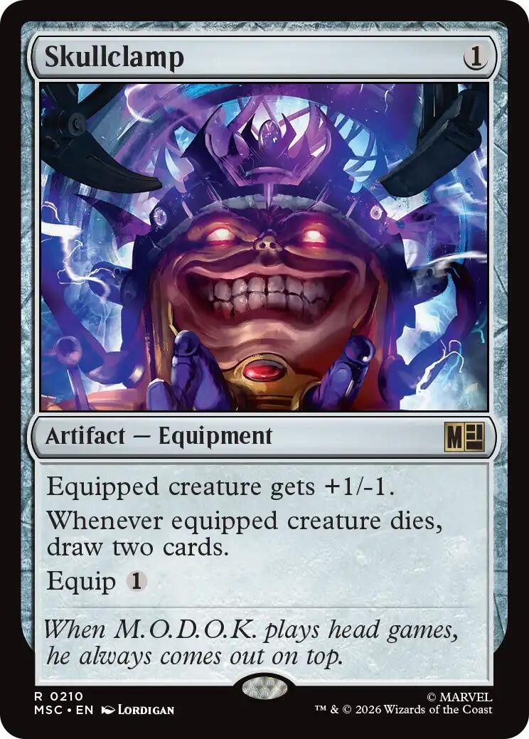 Skullclamp – 210 – NM – Commander: Marvel Super Heroes – MTG