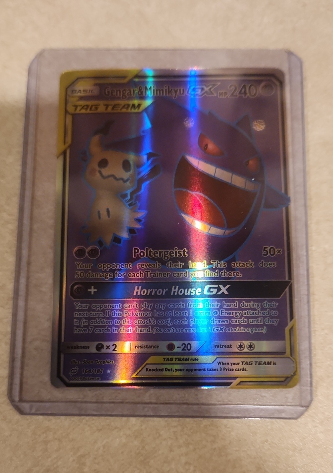 Gengar & Mimikyu GX (Full Art) 164/181 Sm-Team Up Holo