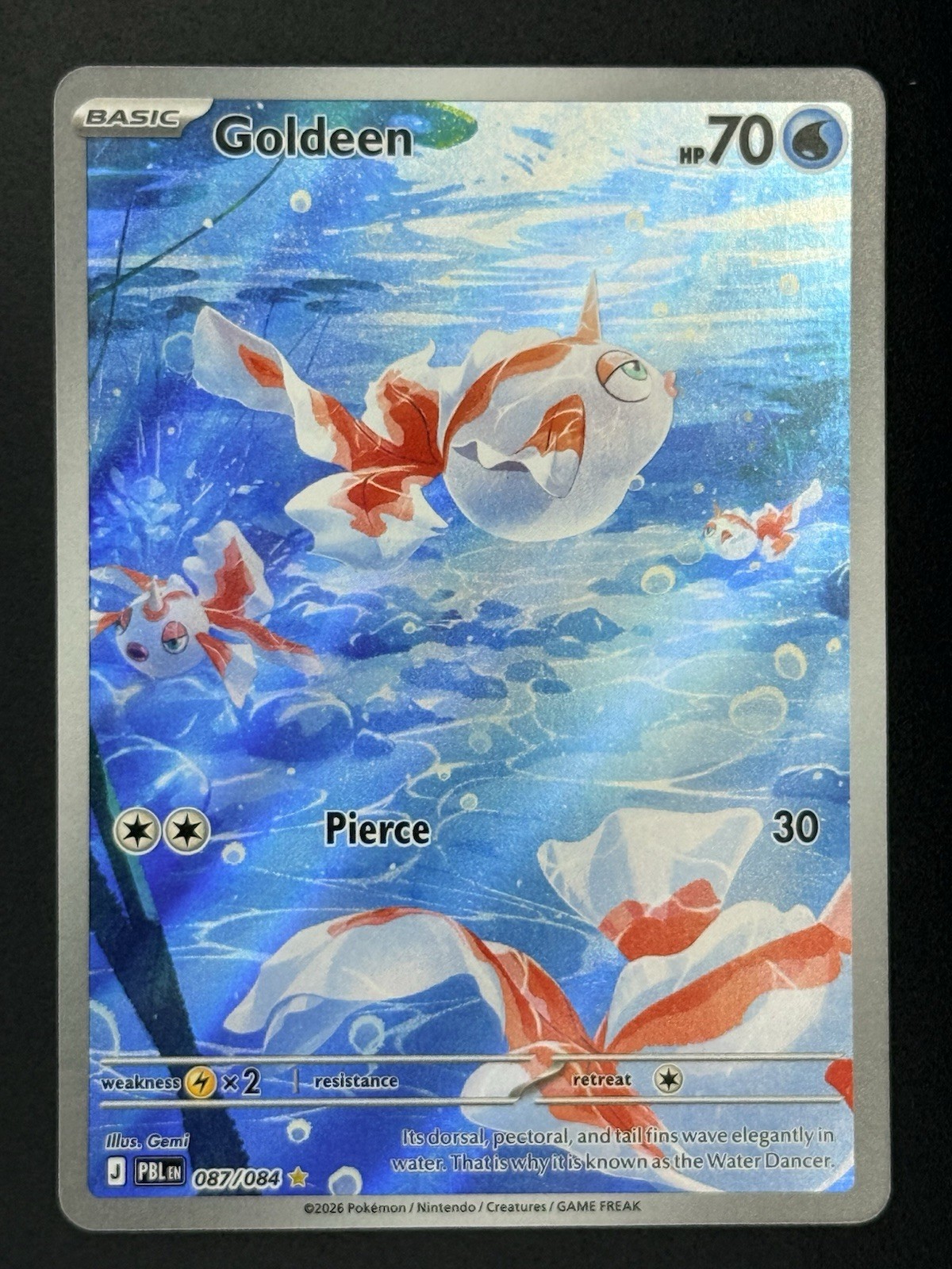 Goldeen Holo Illustration Rare ME05: Pitch Black 087/084 NM