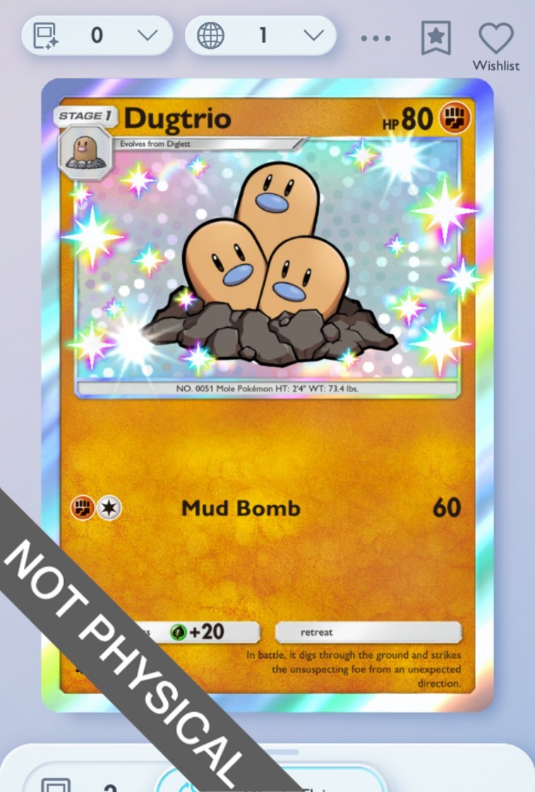 Pokemon TCG POCKET – Dugtrio shiny 1⭐, Paradox Drive, English