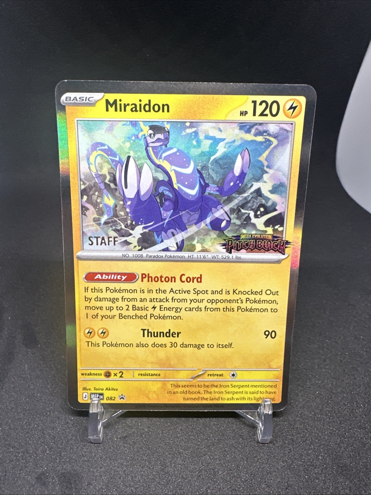 Pokemon Pitch Black Prerelease Staff Promo Miraidon 082