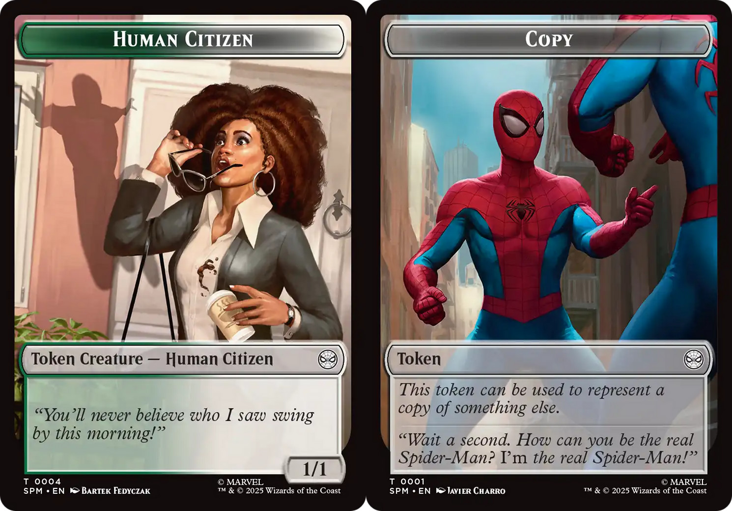 x4 Human Citizen / Copy TSPM Spider-Man MTG 4-1 TOKEN M/NM 4x