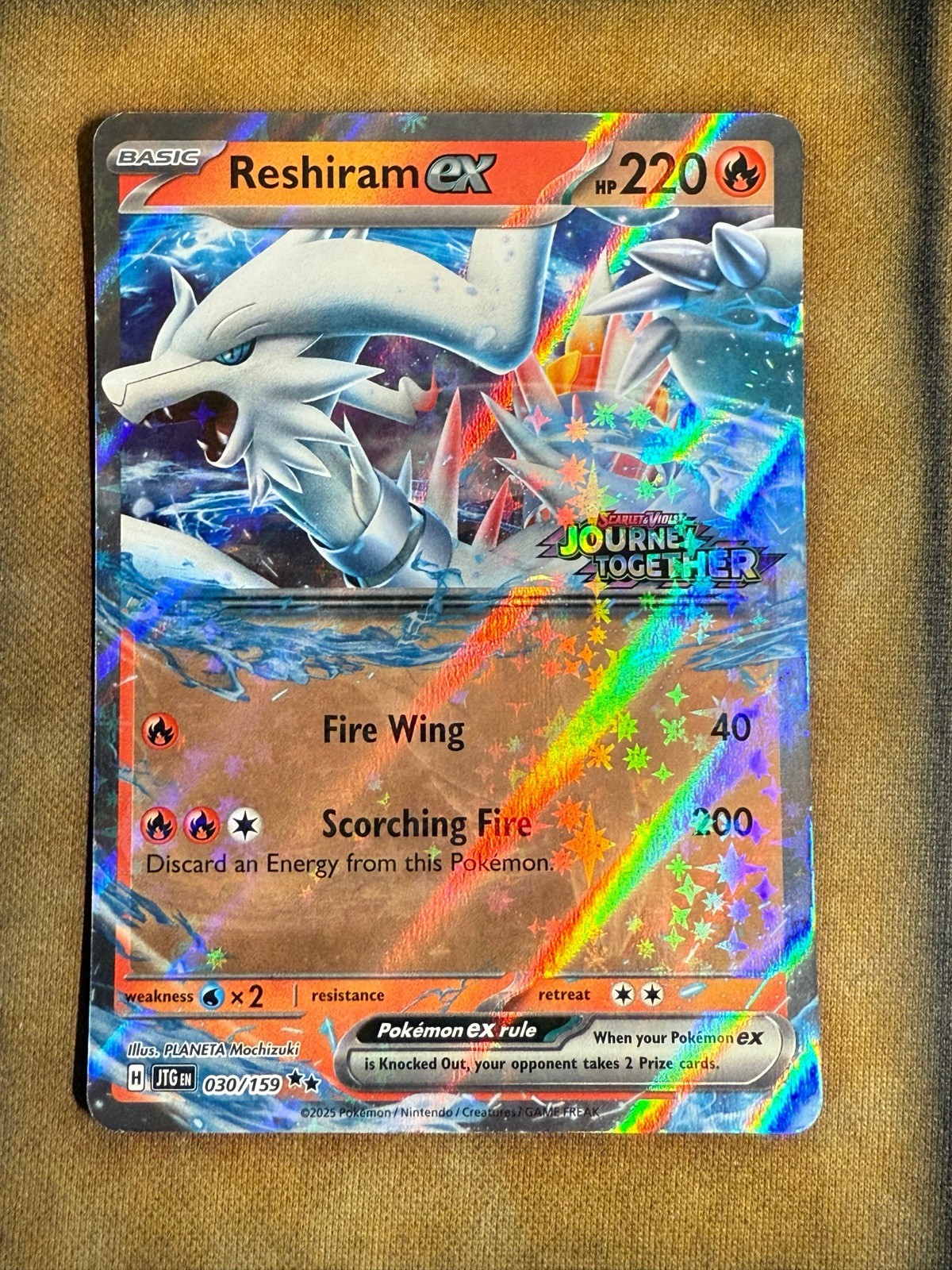 Pokemon Reshiram EX 030/159 Journey Together Stamped Promo Holo NM