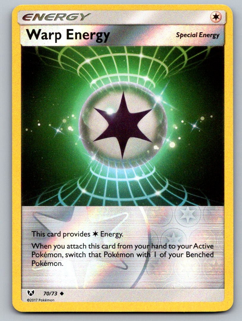 Warp Energy 70/73 Uncommon Shining Legends Pokemon Reverse Holo Near Mint