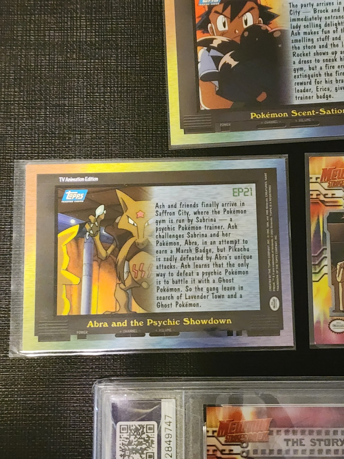 1999 Topps Pokemon Movie Edition Blue 1st Series Print Psa 8 + Gengar The TOWER