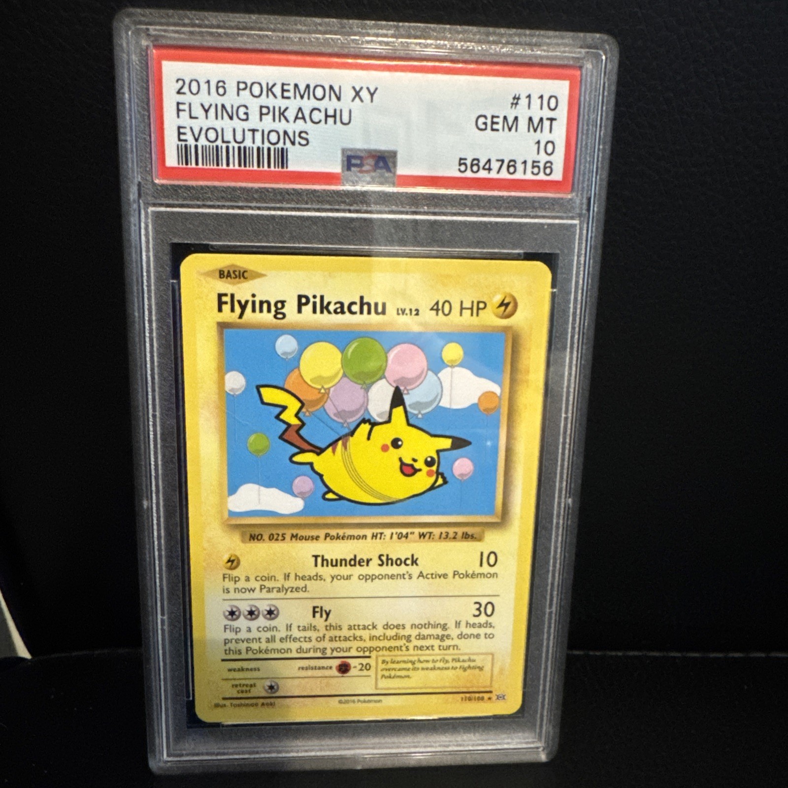 Pokémon TCG Flying Pikachu Evolutions 110/108 Regular Secret Rare PSA 10