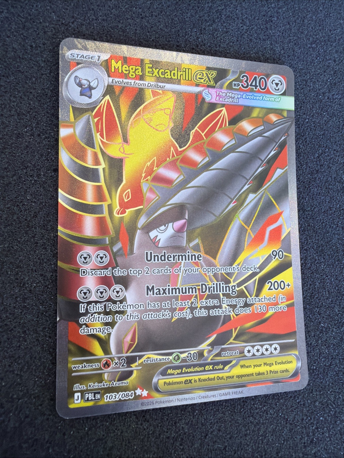 Mega Excadrill ex 103/084 Ultra Rare Pitch Black Pokemon Holo Near Mint