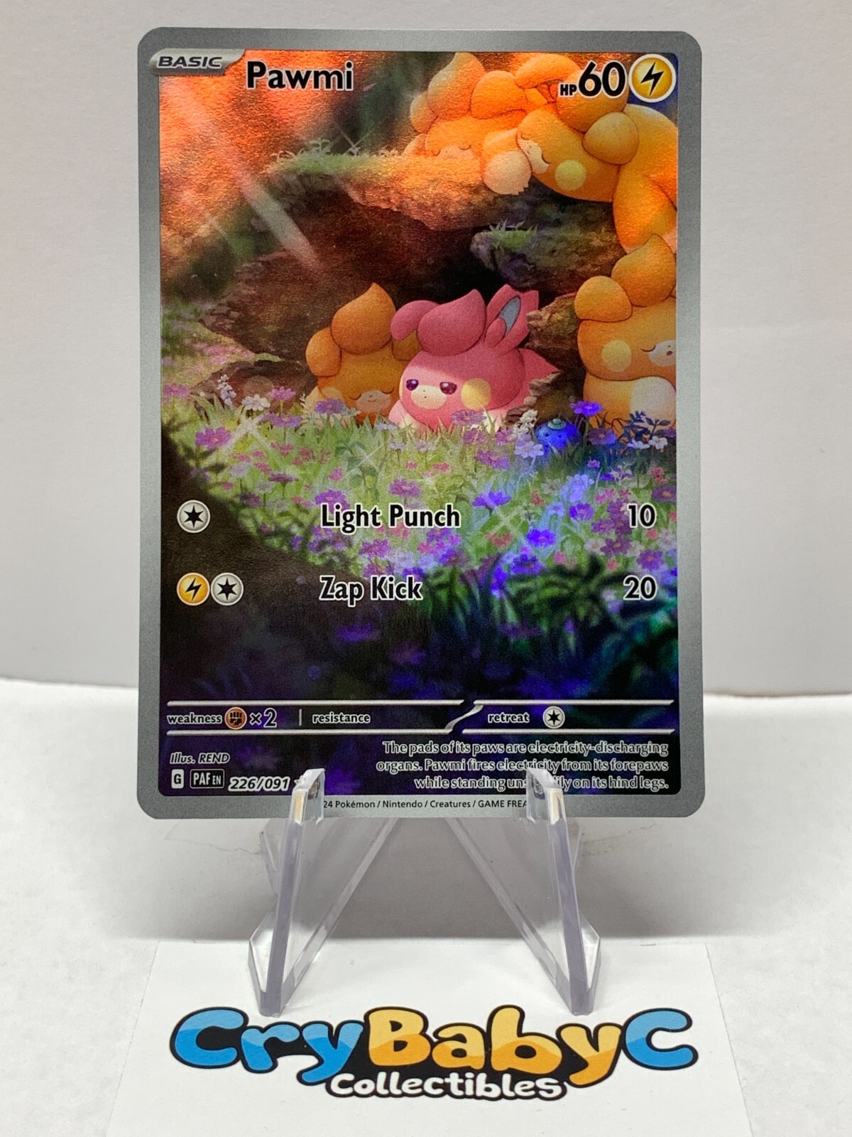 Pokemon Pawmi 226/091 Paldean Fates Scarlet & Violet Illlustration Rare