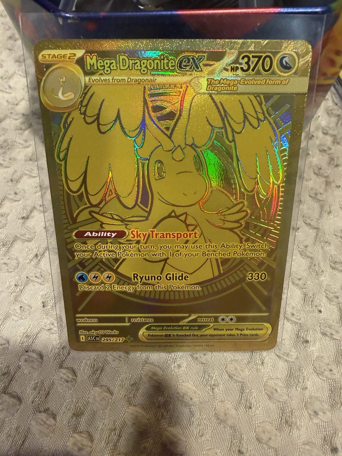 Mega Dragonite Ex Gold Hyper Rare 295/217 Pokemon TCG Ascended Heroes Mint