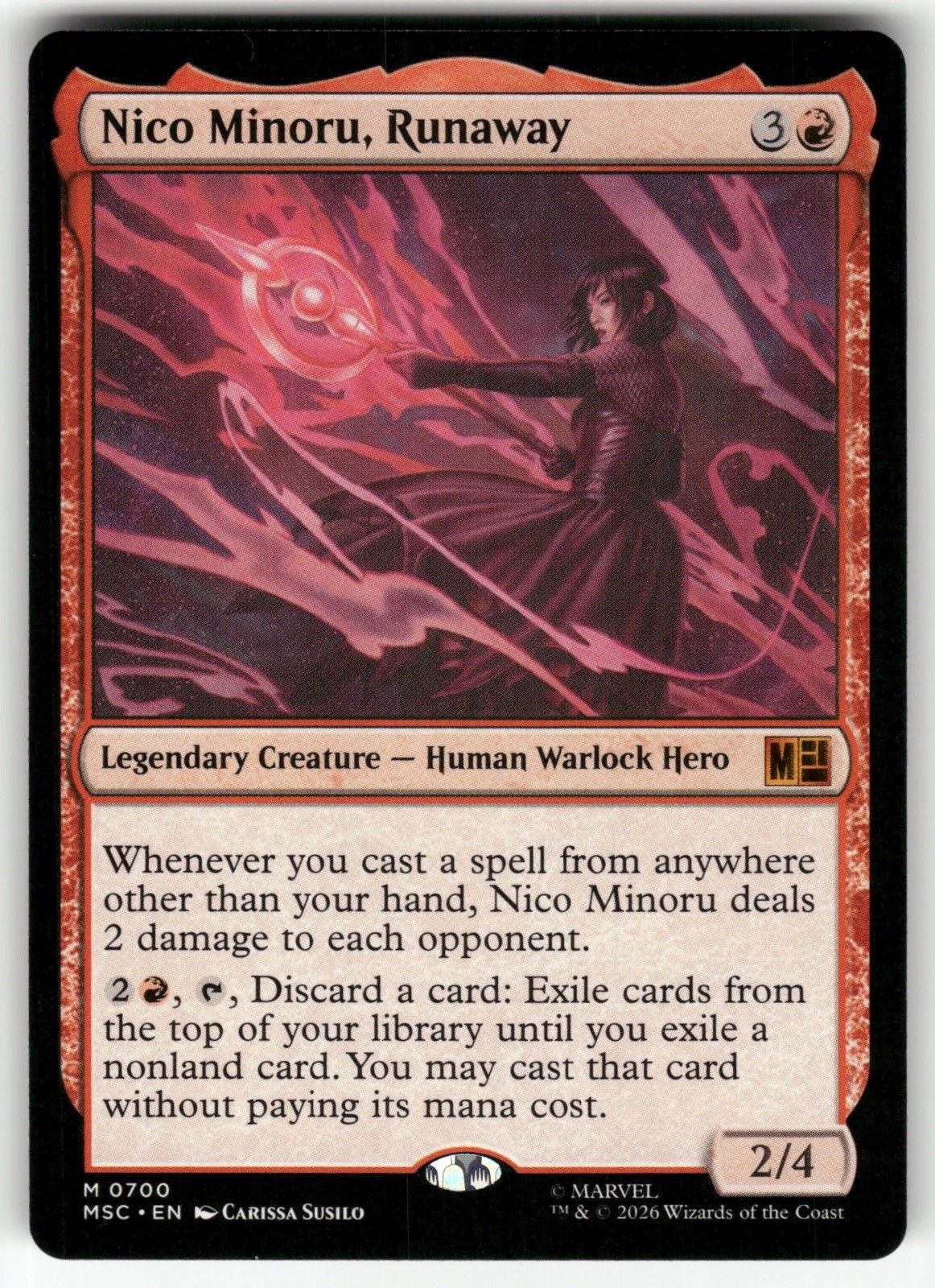 Nico Minoru, Runaway 700 Commander: Marvel Super Heroes Magic: The Gathering NM