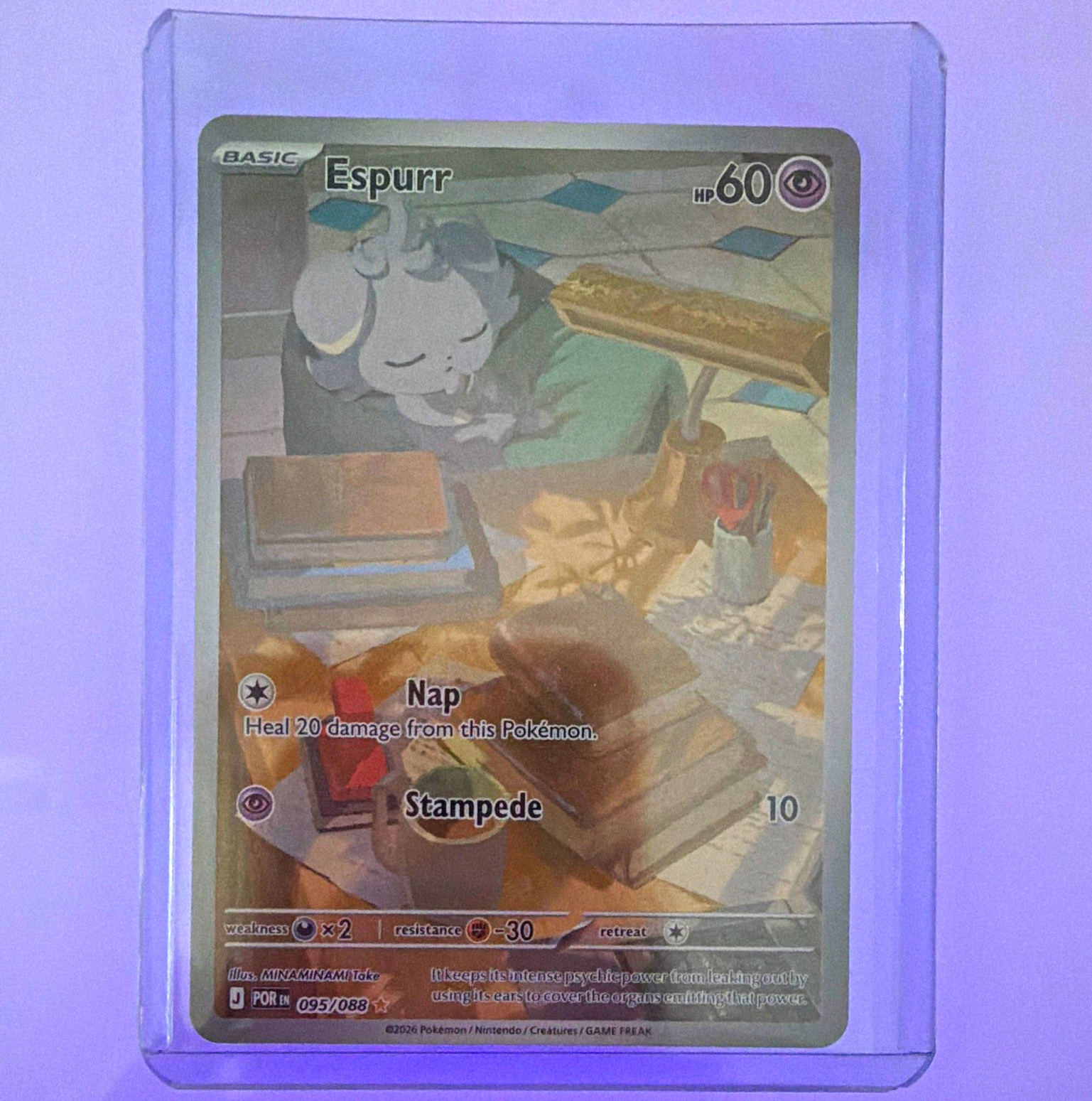 Nintendo Espurr Pokemon Common Reverse Holo – POR 095/108 Pokemon TCG EN 60 HP